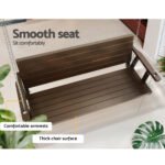 Gardeon Porch Swing Chair with Chain Outdoor Furniture 3 Seater Bench Wooden Brown - Image 6