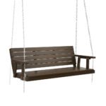 Gardeon Porch Swing Chair with Chain Outdoor Furniture 3 Seater Bench Wooden Brown - Image 7