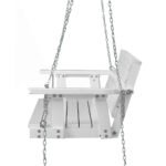 Gardeon Porch Swing Chair with Chain Outdoor Furniture 3 Seater Bench Wooden White - Image 3