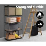 Giantz 4x1.8M Garage Shelving Warehouse Rack Pallet Racking Storage Charcoal - Image 4