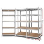 Giantz 5x1.8M Garage Shelving Warehouse Rack Pallet Racking Storage Shelf Silver - Image 2