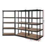 Giantz 5x1.8M Garage Shelving Warehouse Rack Pallet Racking Storage Shelve Black - Image 2