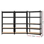Giantz 3x1.8M Garage Shelving Warehouse Rack Pallet Racking Storage Shelf Black - Image 2