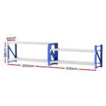 Giantz 2x 0.9M Garage Shelving Workbench Warehouse Rack - Image 2