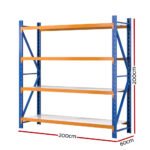 Giantz 2Mx2M Garage Shelving Warehouse Rack Pallet Racking Storage Shelf Blue - Image 2
