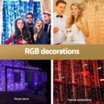 3X6M Christmas Lights Curtain Light 960 LED RGB Remote Jingle Jollys - Image 4