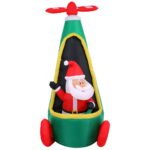 Jingle Jollys Christmas Inflatable Santa in Helicopter 2.55M Height LED Illuminated Decorations - Image 3