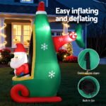 Jingle Jollys Christmas Inflatable Santa in Helicopter 2.55M Height LED Illuminated Decorations - Image 5