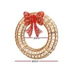 0.6M Christmas Lights 160 LED Motif Solar Wreath Xmas Decorations Jingle Jollys - Image 2