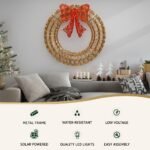 0.6M Christmas Lights 160 LED Motif Solar Wreath Xmas Decorations Jingle Jollys - Image 3