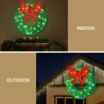 0.6M Christmas Lights 50 LED Motif Solar Wreath Xmas Decorations Jingle Jollys - Image 4