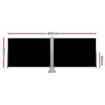 Instahut Side Awning Outdoor Blinds Sun Shade Retractable Screen 2X6M BK - Image 2