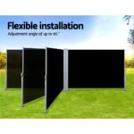 Instahut Side Awning Outdoor Blinds Sun Shade Retractable Screen 2X6M BK - Image 5