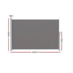 Instahut Side Awning Sun Shade Outdoor Retractable Privacy Screen 2X3M Grey - Image 2