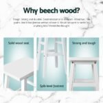 Artiss 4x Bar Stools Kitchen Chairs Wooden White - Image 4