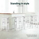 Artiss 4x Bar Stools Kitchen Chairs Wooden White - Image 5