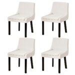 Artiss Dining Chairs Set of 4 Corduroy Wooden Beige