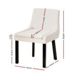 Artiss Dining Chairs Set of 4 Corduroy Wooden Beige - Image 2