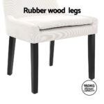 Artiss Dining Chairs Set of 4 Corduroy Wooden Beige - Image 6