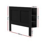 Artiss Bed Head Headboard Queen with Shelves - CABI Black - Image 2