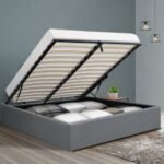 Artiss Bed Frame Double Size Gas Lift Base Grey TOKI - Image 7