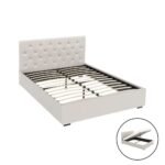 Artiss Bed Frame Double Size Gas Lift Beige VILA - Image 7