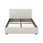 Artiss Bed Frame Double Size Gas Lift Beige VILA - Image 3