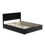 Artiss Bed Frame Queen Size LED with 4 Drawers Black DUNN - Image 7