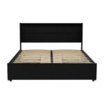 Artiss Bed Frame Queen Size LED with 4 Drawers Black DUNN - Image 3