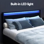 Artiss Bed Frame Queen Size LED with 4 Drawers Black DUNN - Image 5