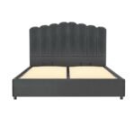 Artiss Bed Frame Queen Size Velvet Grey FION - Image 7