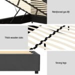 Artiss Bed Frame Queen Size Velvet Grey FION - Image 6