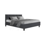Artiss Bed Frame Queen Size Charcoal TINO - Image 8