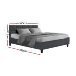 Artiss Bed Frame Queen Size Charcoal TINO - Image 3