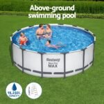 Bestway Swimming Pool 427x427x122cm Steel Frame Above Ground Pools Round Filter Pump Ladder - Image 4
