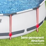 Bestway Swimming Pool 427x427x122cm Steel Frame Above Ground Pools Round Filter Pump Ladder - Image 5