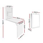 Artiss Computer Desk Bookshelf Wall Mount White - Image 2