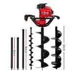 Giantz Post Hole Digger 63CC Petrol Motor Drill Extension Auger Bits Kits - Image 2