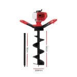 Giantz 65CC Post Hole Digger 300mm Petrol Drill Extension Bits Auger - Image 2