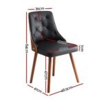 1 Set of 4 Artiss Dining Chairs Black PU - Image 2