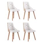 1 Set of 4 Artiss Dining Chairs White PU
