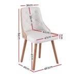 1 Set of 4 Artiss Dining Chairs White PU - Image 2