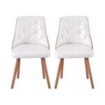 1 Set of 4 Artiss Dining Chairs White PU - Image 3