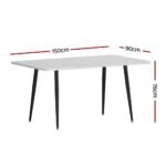 1.5M Artiss Dining Table Marble Effect - Image 2