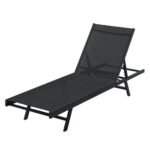 Gardeon Sun Lounge Outdoor Lounger Steel Beach Chair Patio Furniture Black - Image 7