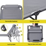 Gardeon Sun Lounger Folding Lounge Beach Chair Patio Outdoor Furniture - Image 6