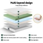 Giselle 20cm Memory Foam Mattress Green Tea Queen - Image 4