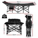 Artiss Folding Bed With Mattress Heavy Duty Black 185CM - Image 2