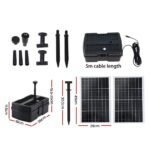 Gardeon Solar Submersible Water Pond Fountain Pump with Filter Box 6FT 1190L/H - Image 3
