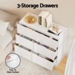 Artiss 3 Chest of Drawers Lowboy Dresser Cabinet White - Image 5